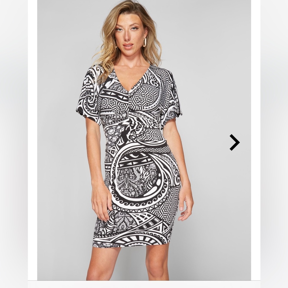 Marciano Black and White Patterned Dress